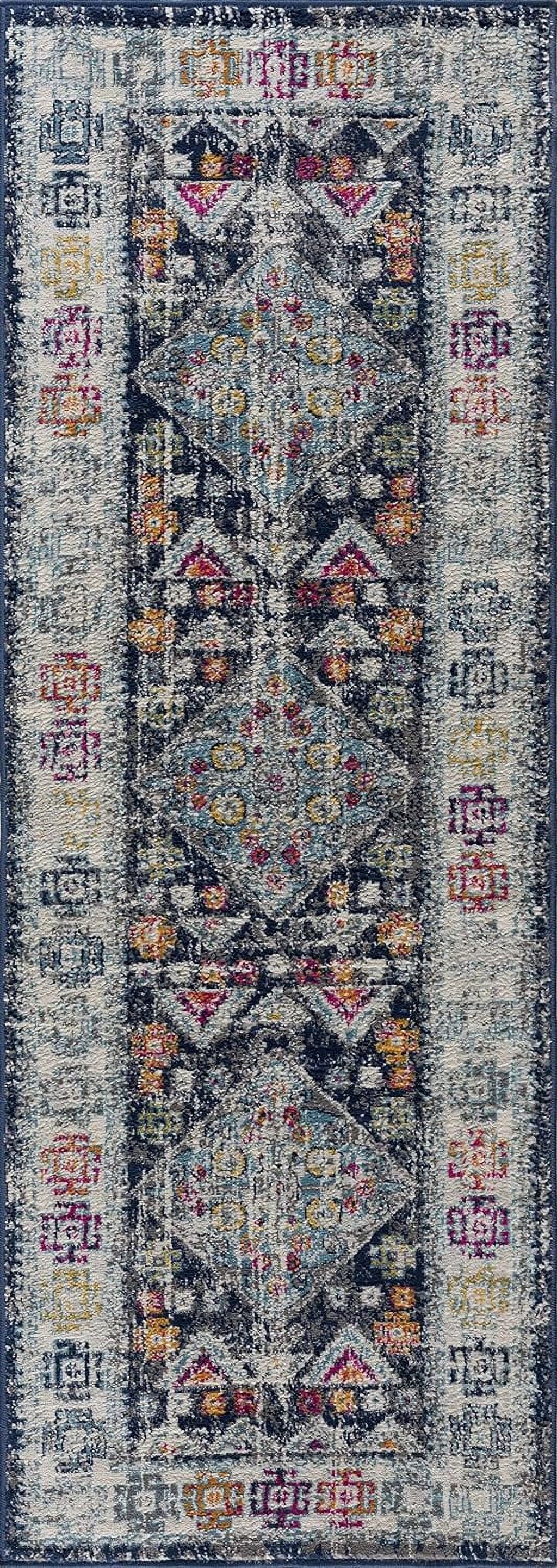 Multicolor Geometric Runner Rug 2'7" X 10' U5527
