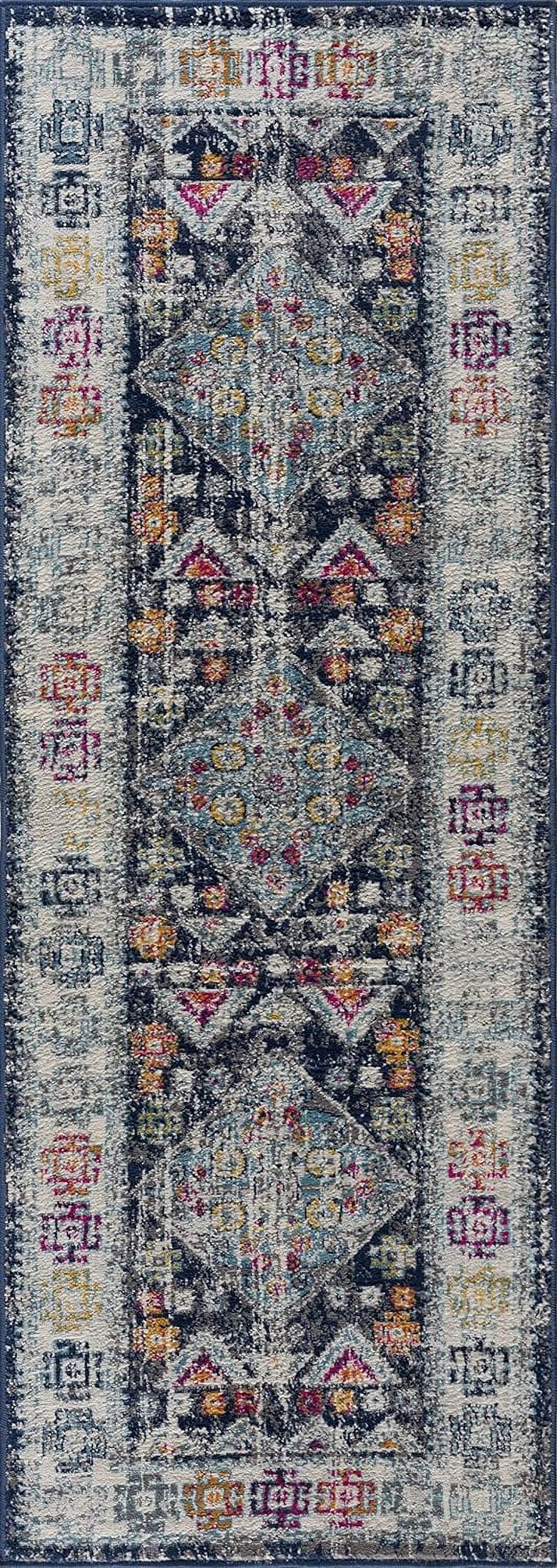 Multicolor Geometric Runner Rug 2'7" X 10' U5527