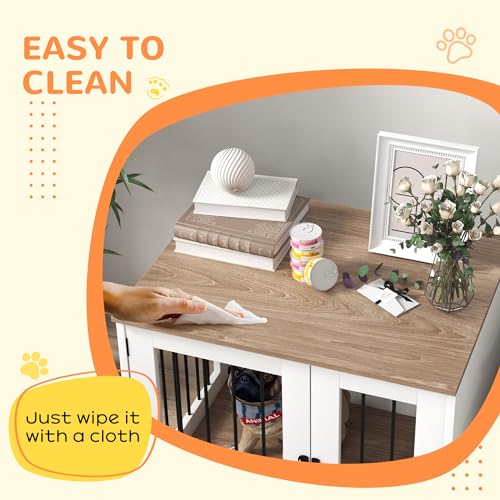 Walnut Brown Dog Crate Furniture H9293