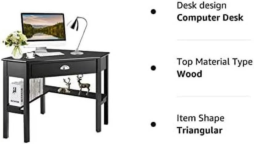 Grey Corner Desk with Drawer and Shelves W362933