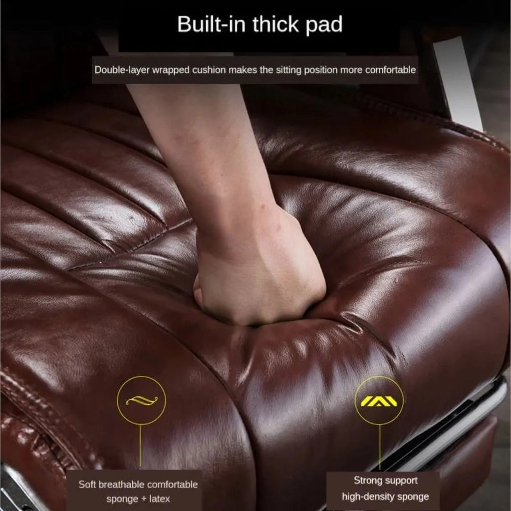 Cowhide Reclining Massage Office Chair Z53123