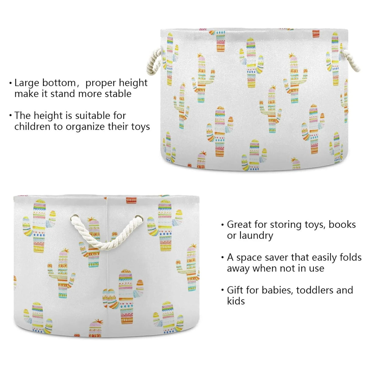 Collapsible Storage Basket with Handle F2664