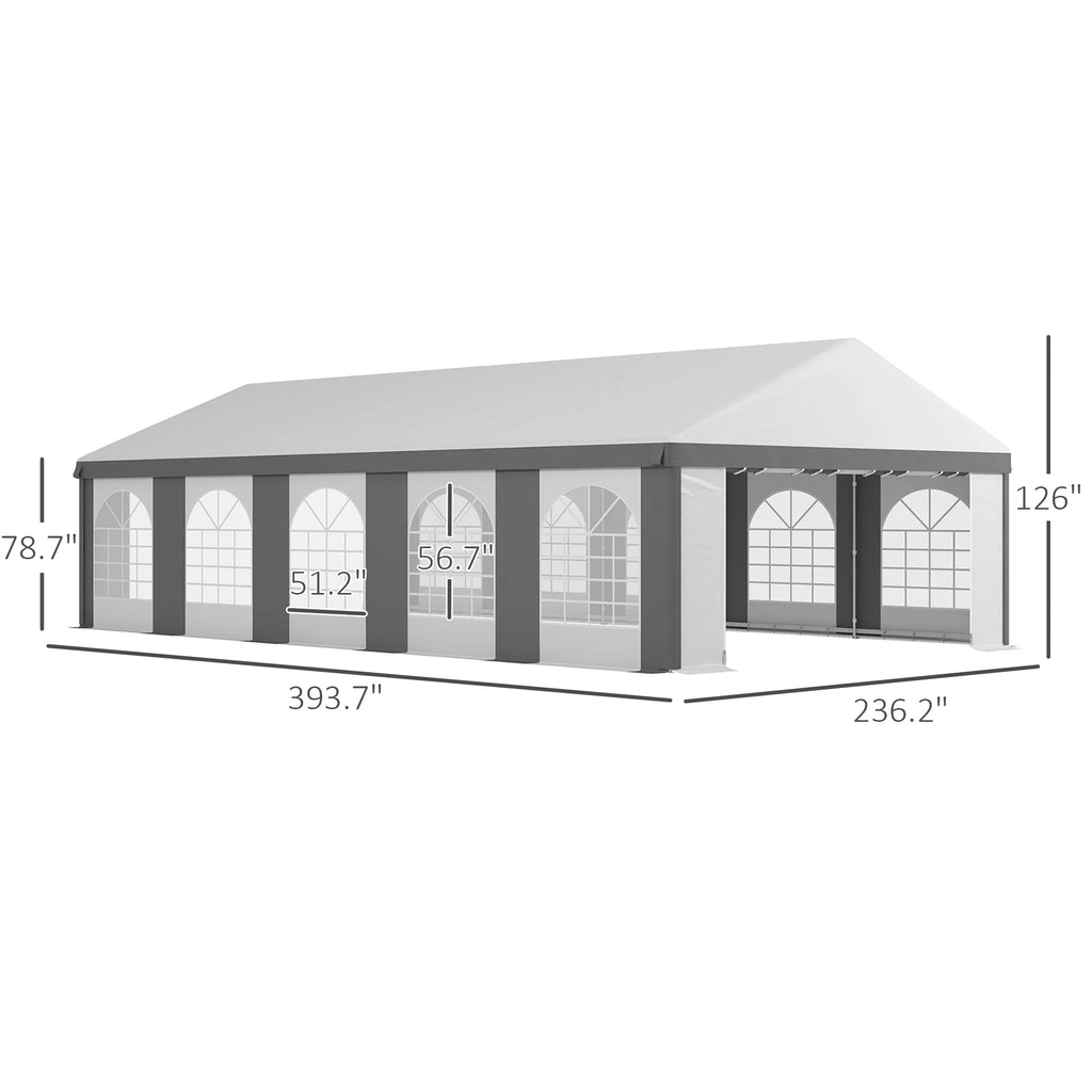 20' x 33' Heavy-duty Large Tent with Sidewalls, Gray W86323