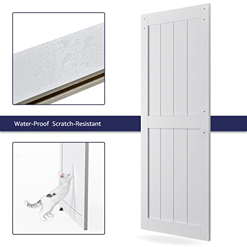 32in x 84in White MDF Sliding Barn Door with Hardware Kit L958004