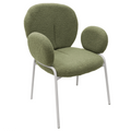 Green Boucle Dining Chair with Arms Z19835