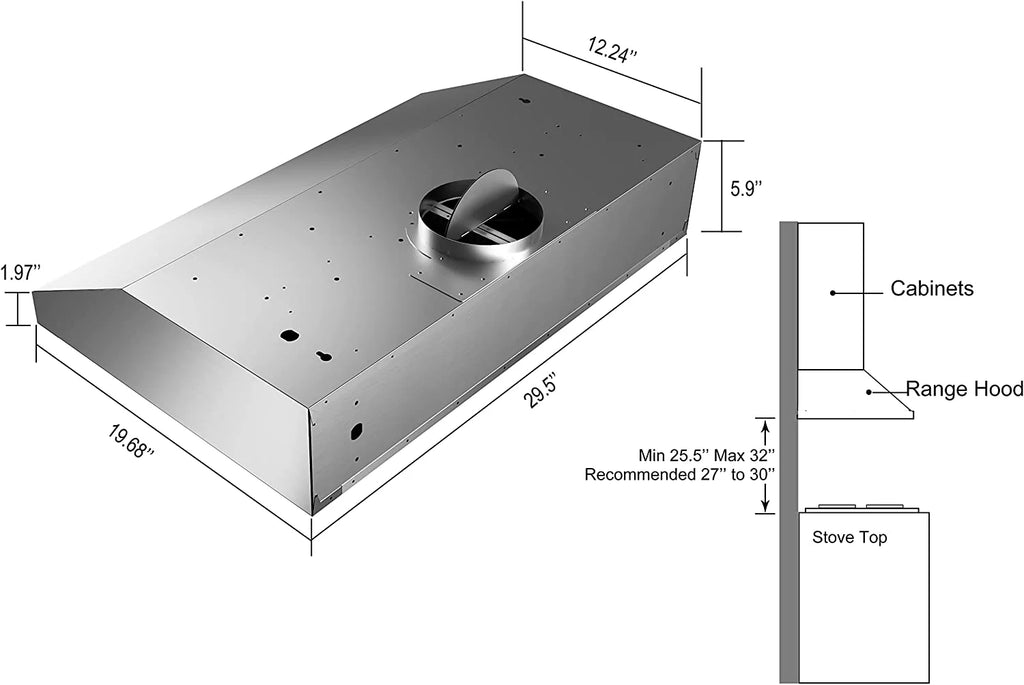 36 inch 900 CFM Under Cabinet Range Hoods with Stainless Steel Filters A271038
