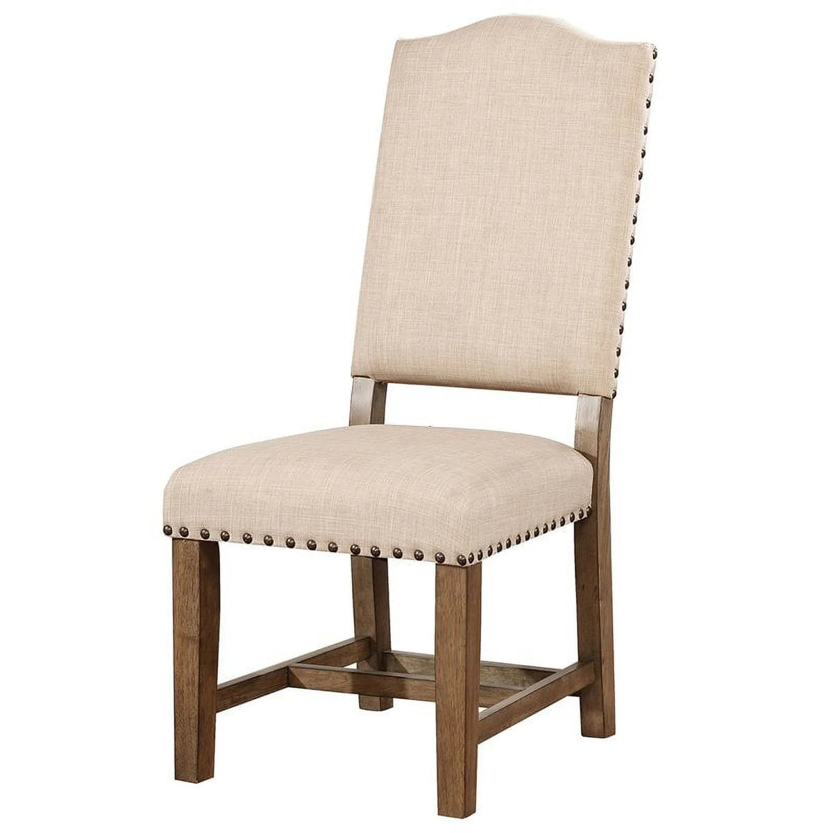 Light Oak Fabric Dining Side Chair Set of 2 I9798