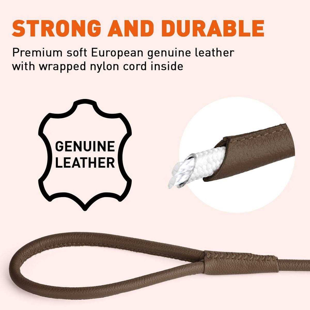 Soft Leather Round Leash W375427