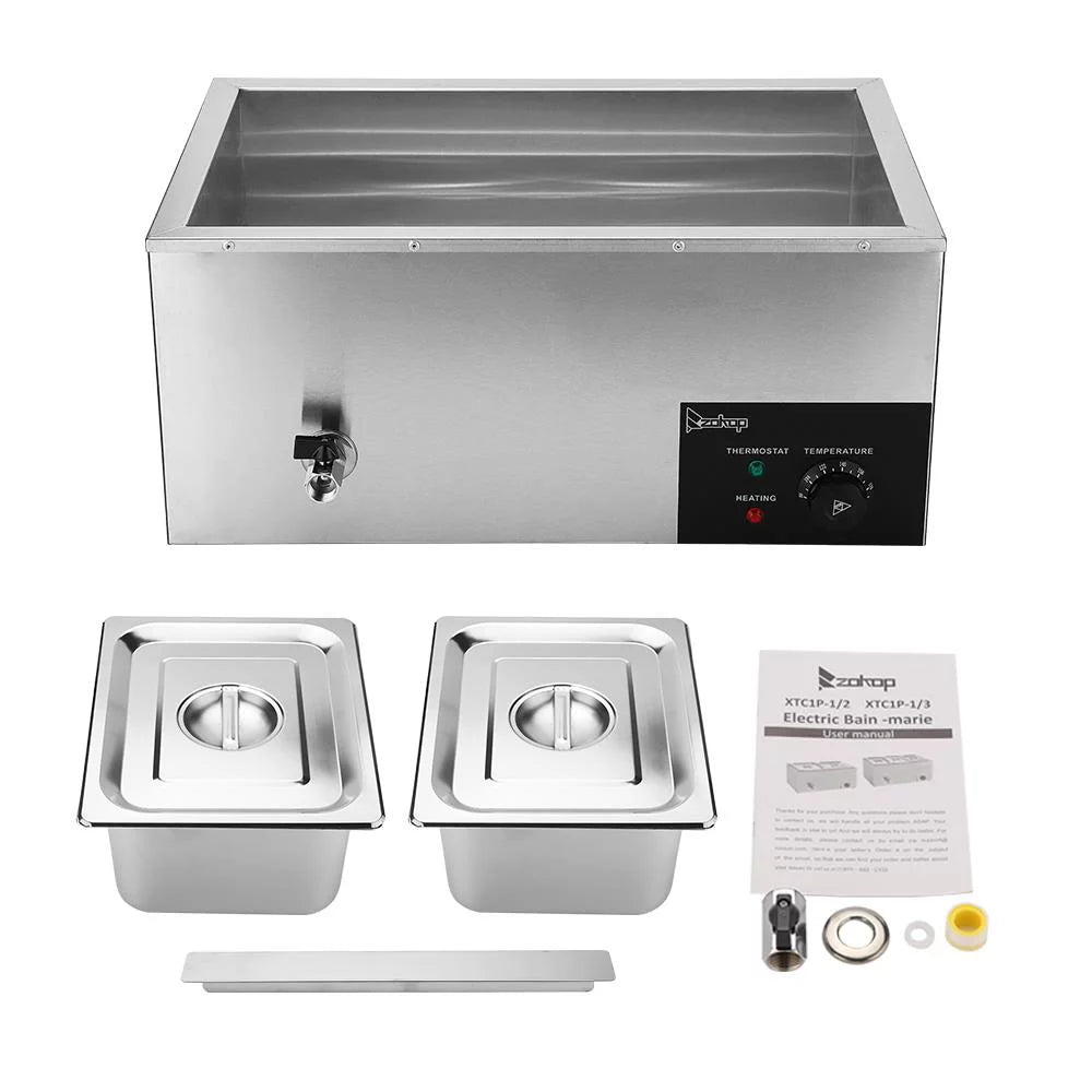 600W 2-Pan Stainless Steel Food Warmer F90252