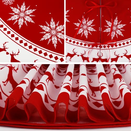 36 inch Snowflake Reindeer Christmas Tree Skirt J124