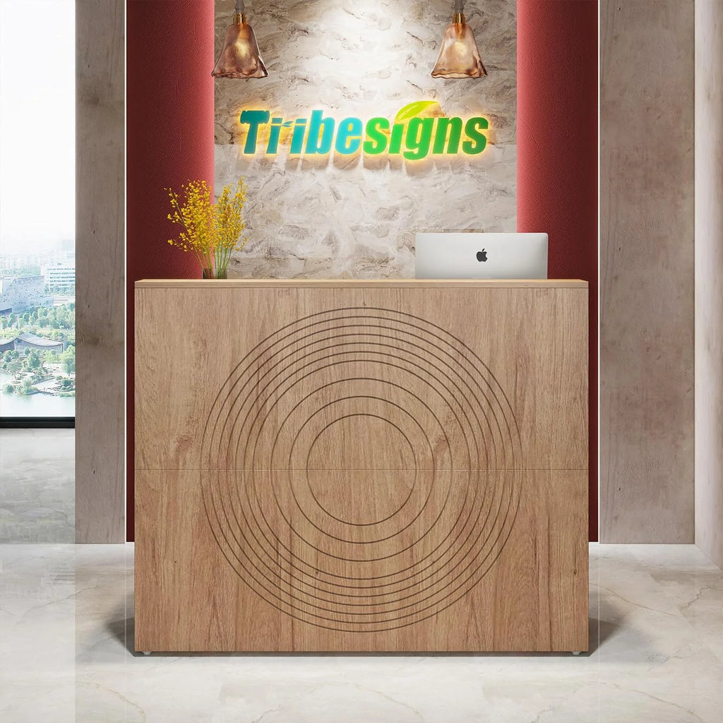 47 Inch Reception Desk with Open Shelves P39372