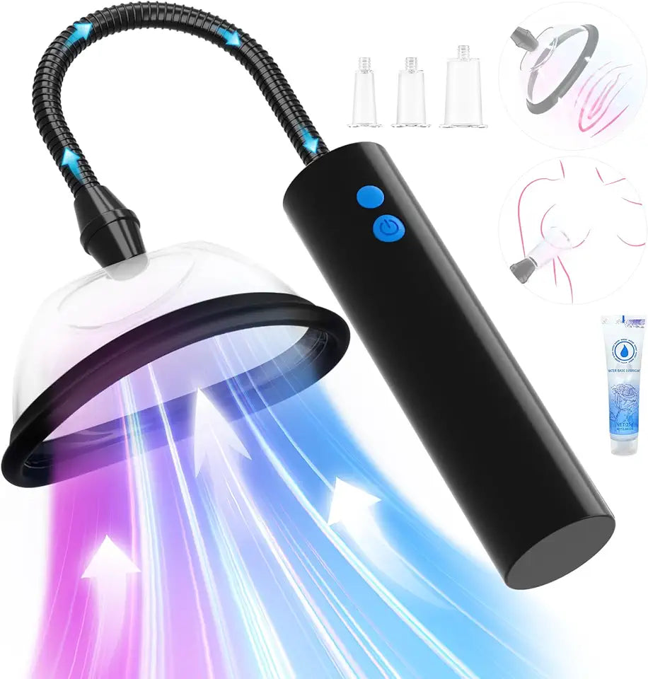 Adult Sex Toys Pussy Pump with 3 Powerful Modes, 5 Cups Included H41649