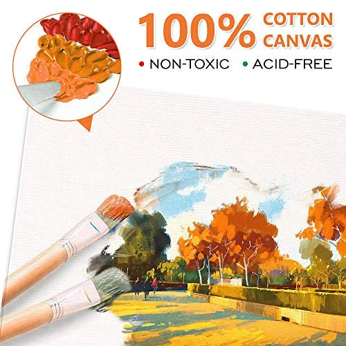 Painting Canvas Panel, 36 Multi Pack, 100% Cotton White K553126