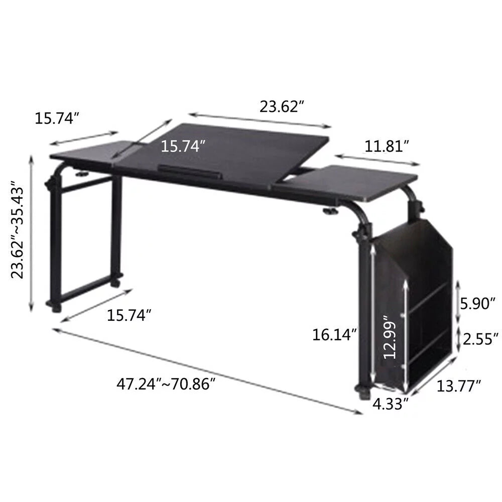 Stretchable Computer Desk with Wheels X279307