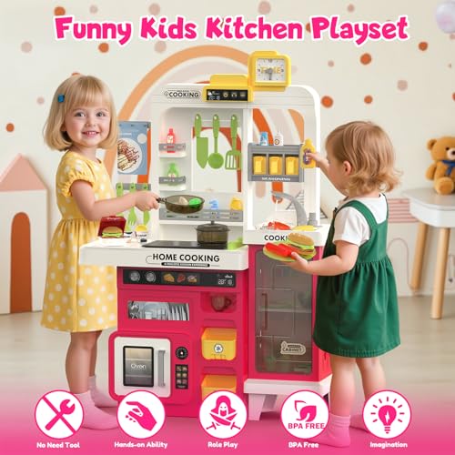 68 PCS Toddler Kitchen Playset with Light & Sound U1712
