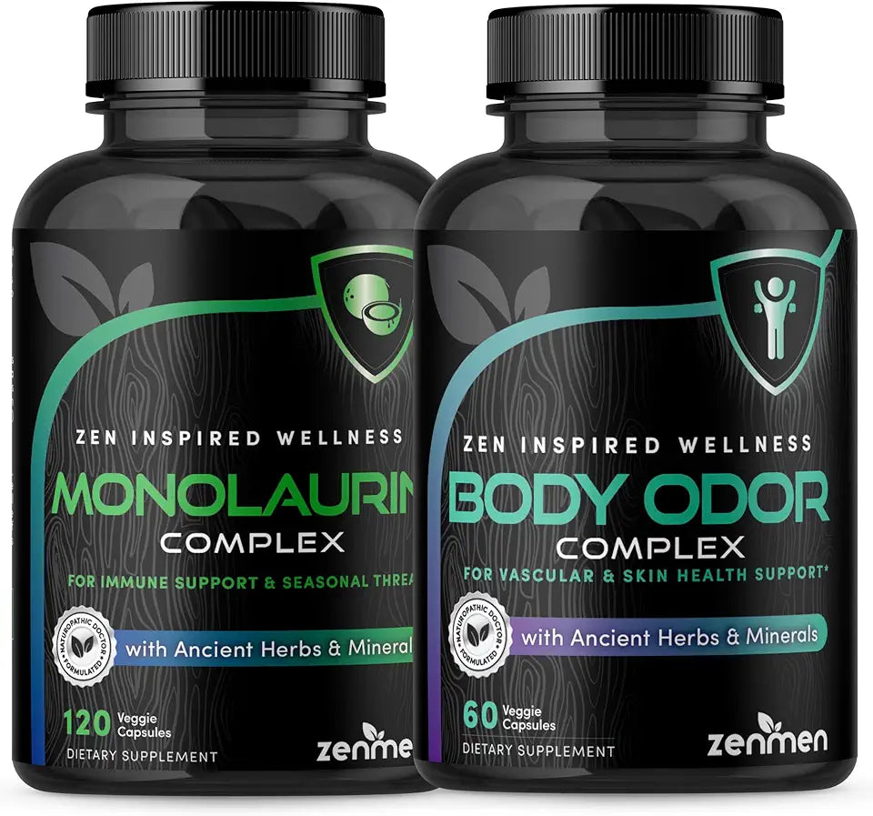 Body Odor Supplement and Monolaurin Capsules Bundle P9834