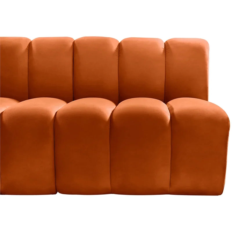 Cognac Velvet Modular Sofa H463