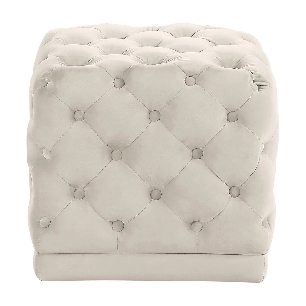 Cream Velvet Ottoman/Stool G963441