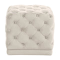 Cream Velvet Ottoman/Stool G963441