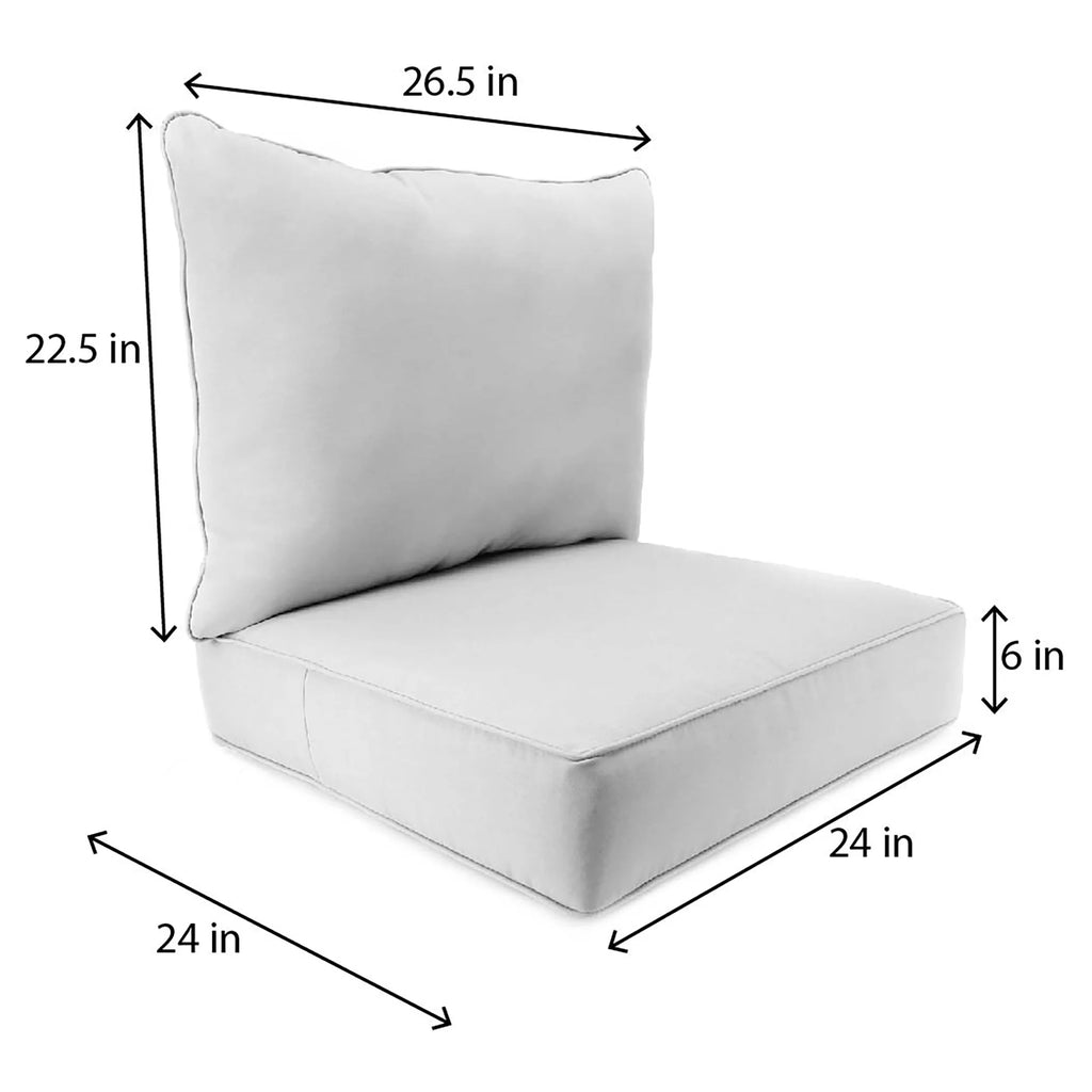 Antique Beige Square Outdoor Deep Seating Cushion and Back Cushion 2-Piece Set Y2320