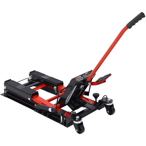 Hydraulic Motorcycle Lift Jack 1500 LBS Capacity with 4 Wheels T514