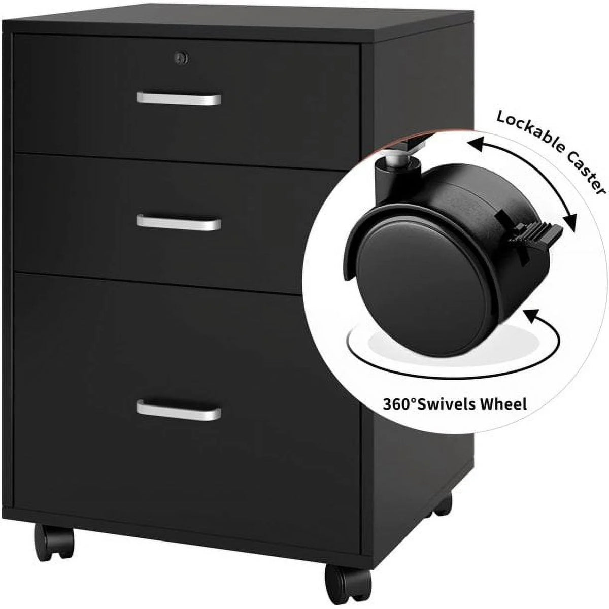 Wooden 3 Drawer Filing Cabinet O234569
