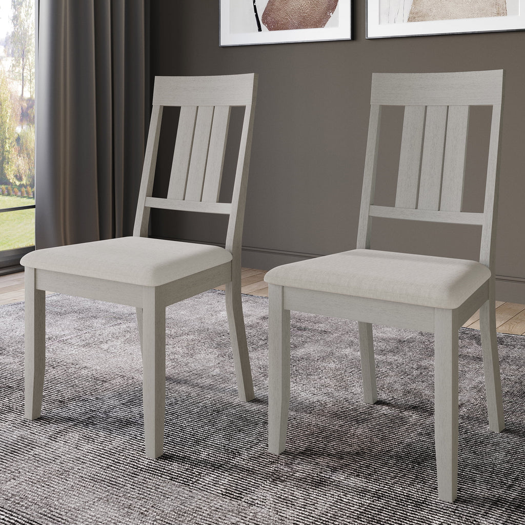 White Wooden Dining Chair Set of 2 P300669