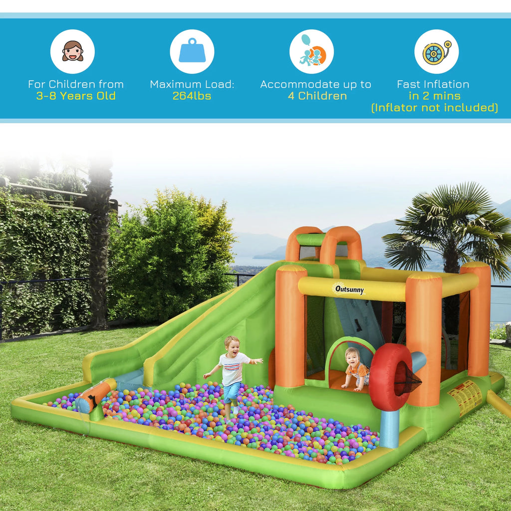 7-in-1 Inflatable Water Slide Bounce House with Carry Bag N1803