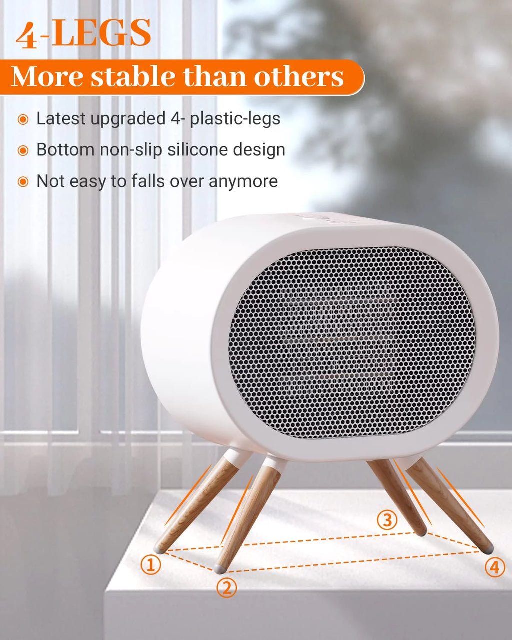 1000W PTC Ceramic Electric Space Heater White Z6713