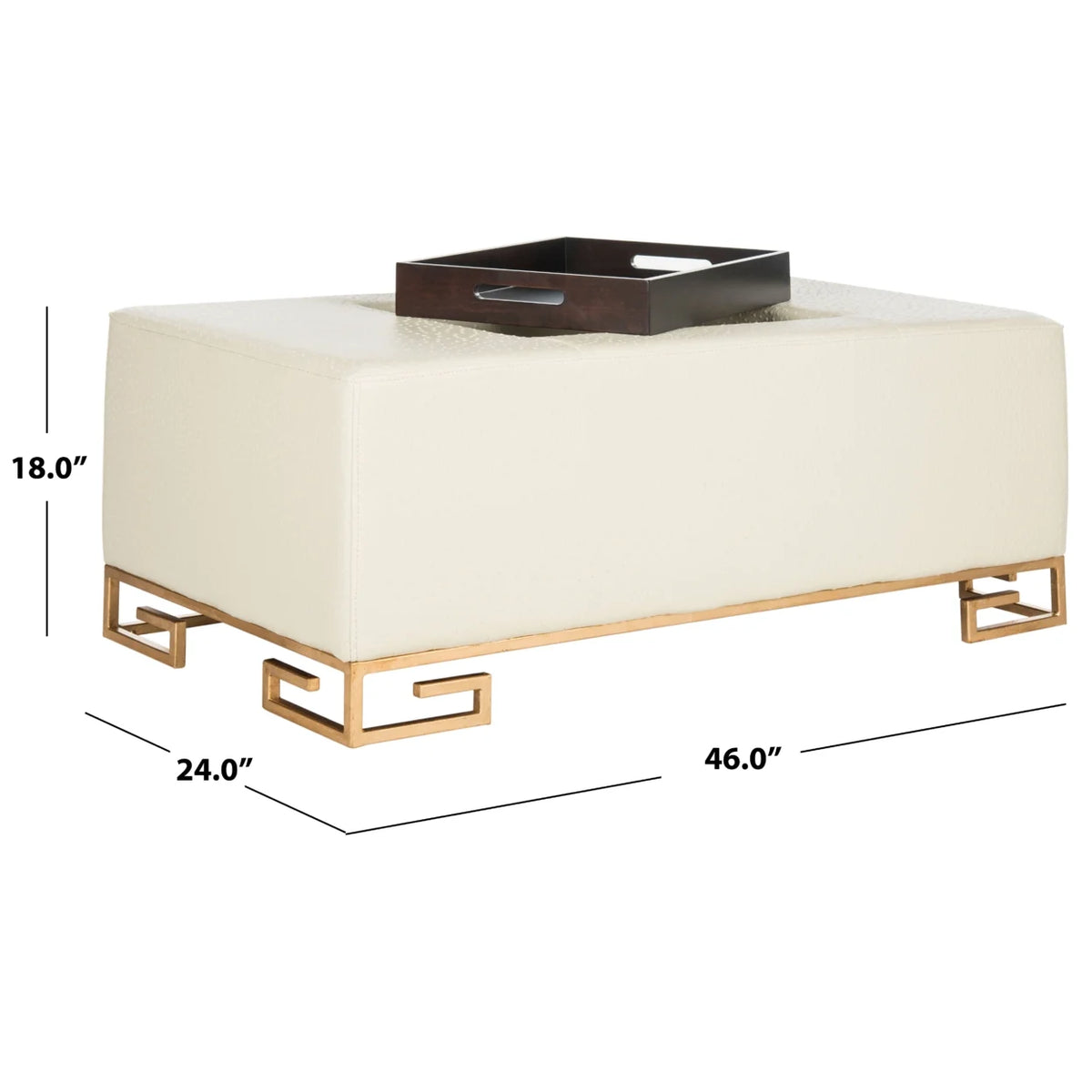 Faux Ostrich Tray Ottoman U904444