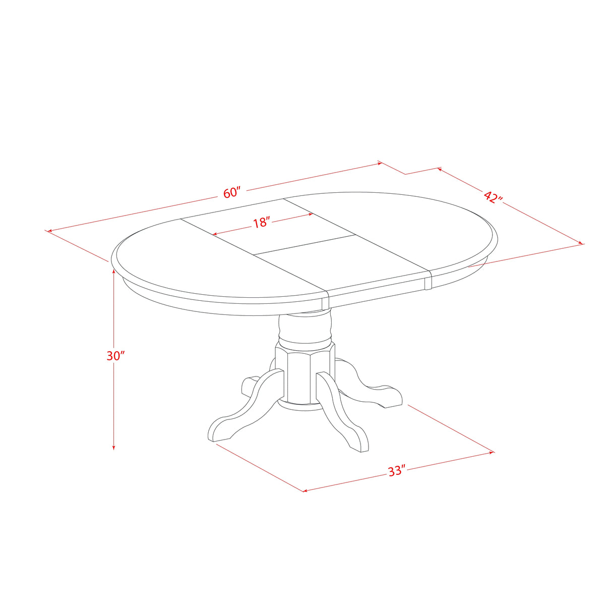 5 Piece Dining Set with Oval Table K8068