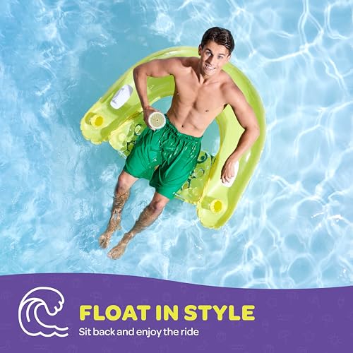 Inflatable Pool Float Chair with Cup Holders & Handles N40782