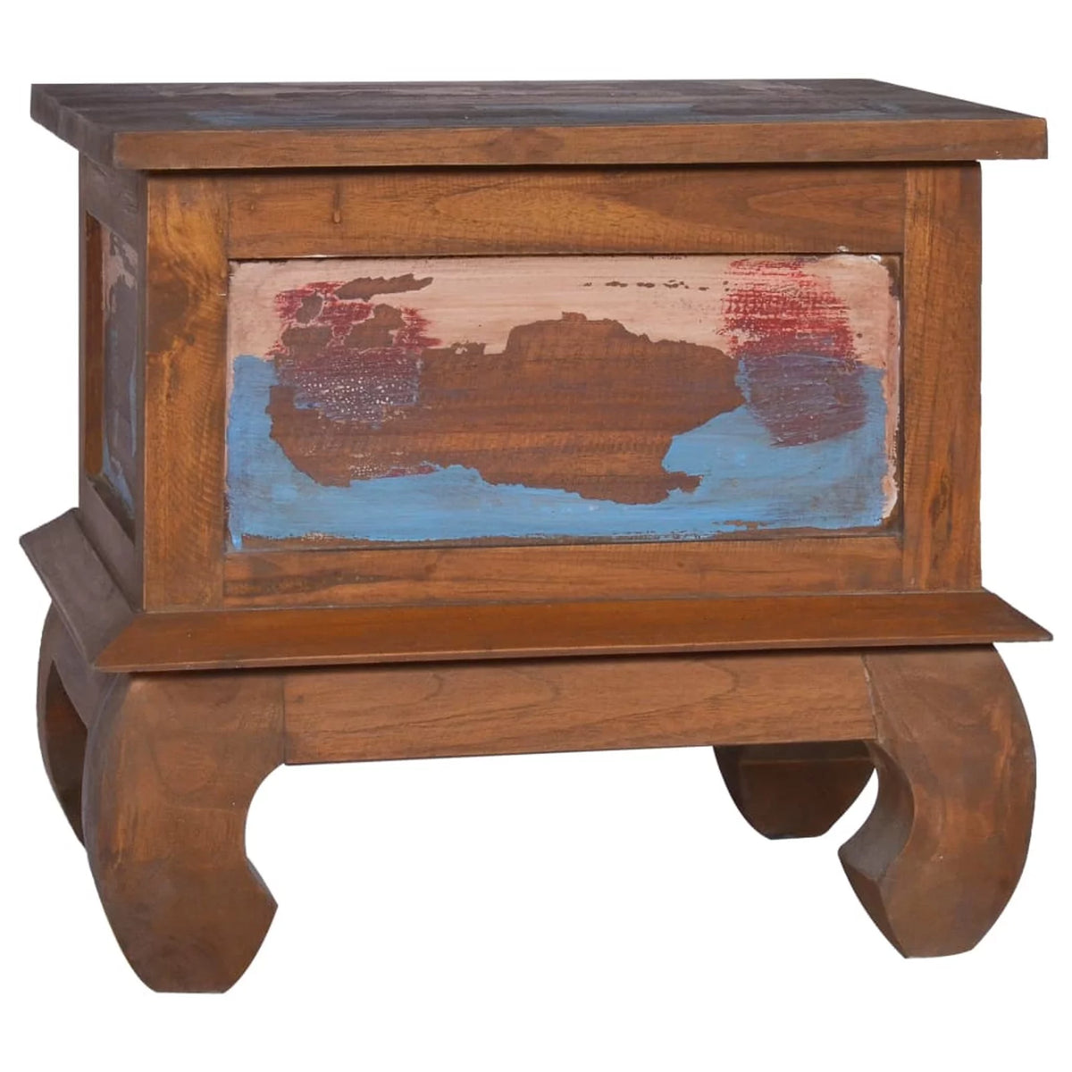 Reclaimed Teak Wood Bedside Cabinet with Storage Drawer K56723