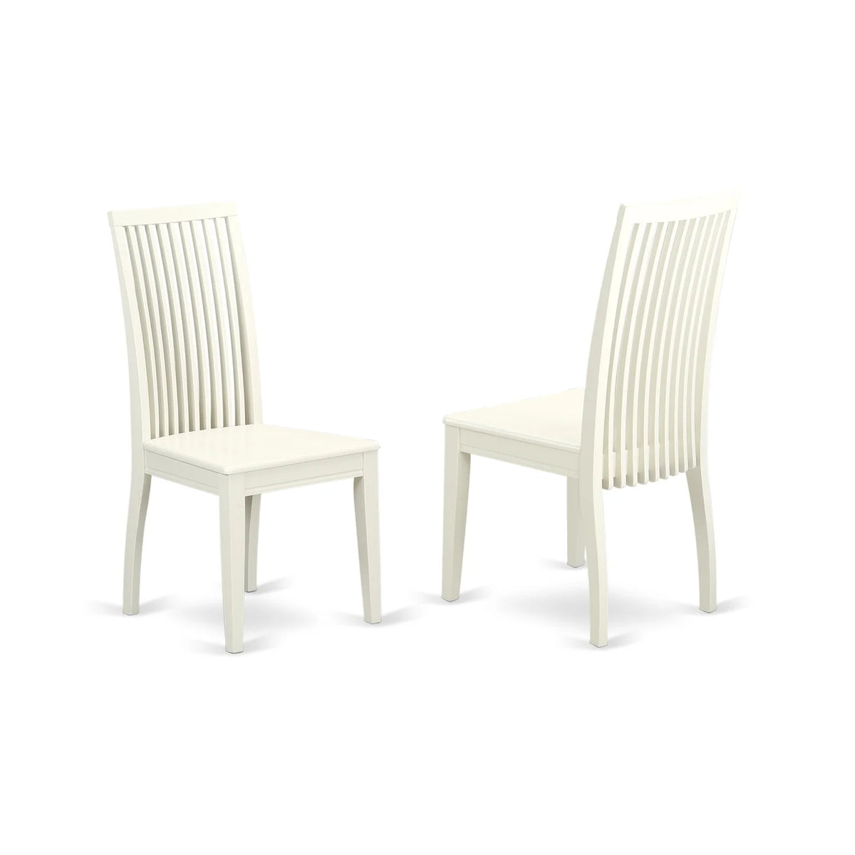 5-Piece Dining Table And 4 Wood Seat Chairs Linen White W397982