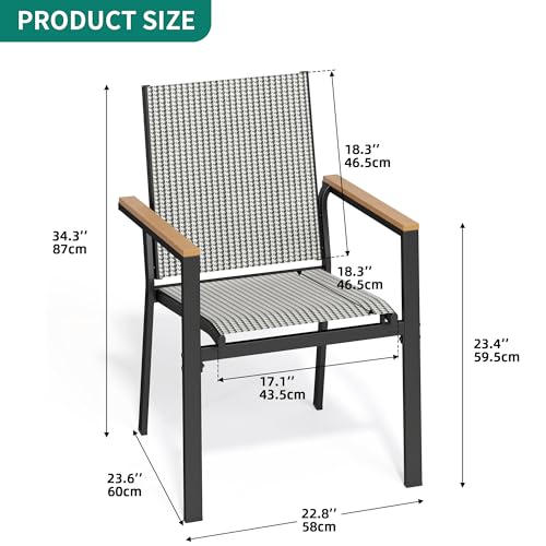 Set of 6 Stackable All-Weather Patio Dining Chairs F1367