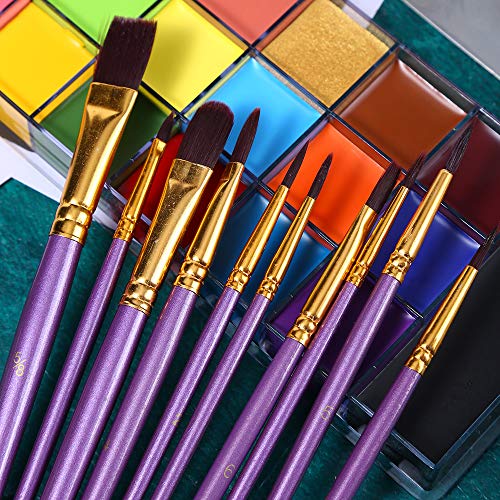 20 Colors Face Body Paint Oil Makeup Set with Mixing Palette and Brushes B474