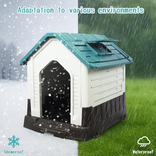 Waterproof Plastic Dog House with Air Vents and Elevated Floor U8539