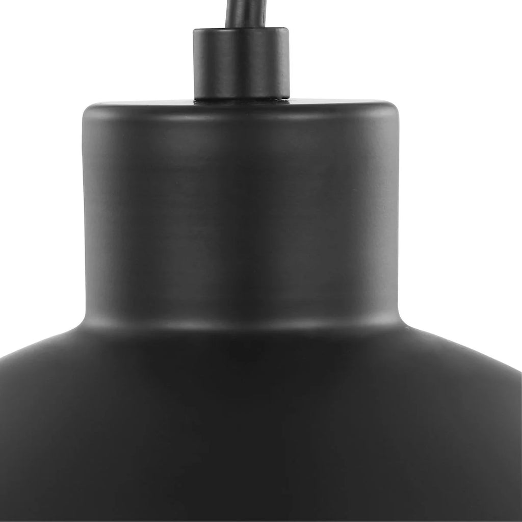 One-Light Matte Black Opal Glass Pendant Light Y9821