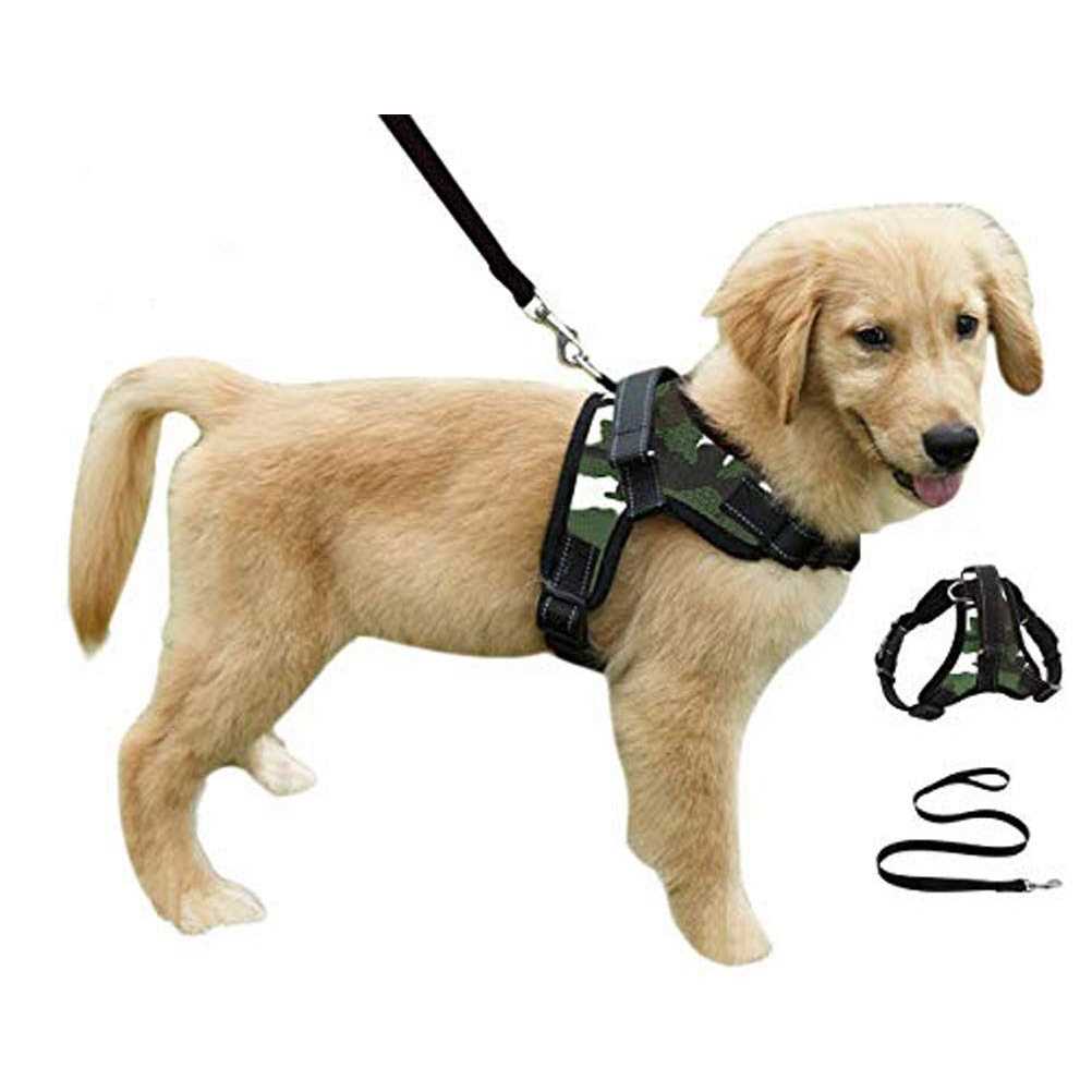 Adjustable Reflective No-Pull Padded Dog Harness with Leash Set P2609