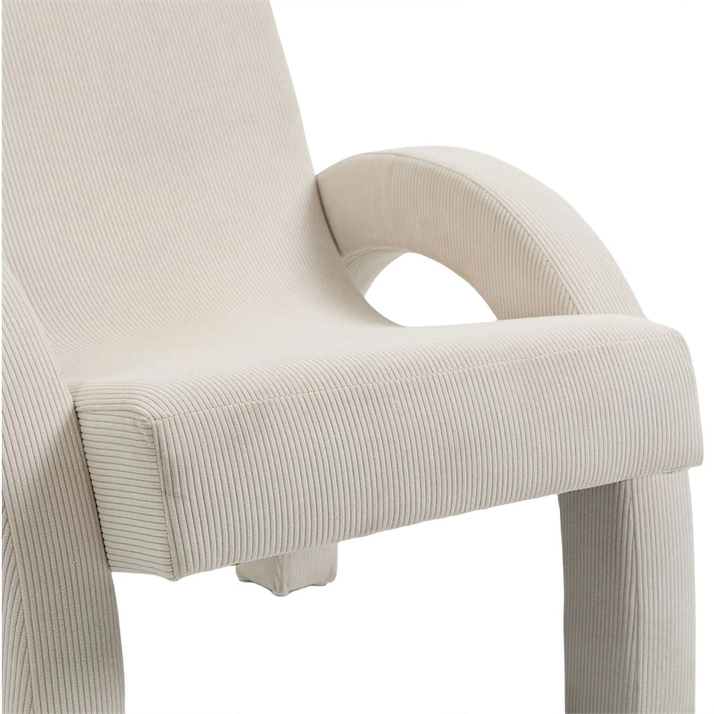 Cream Corduroy Accent Chair O3667