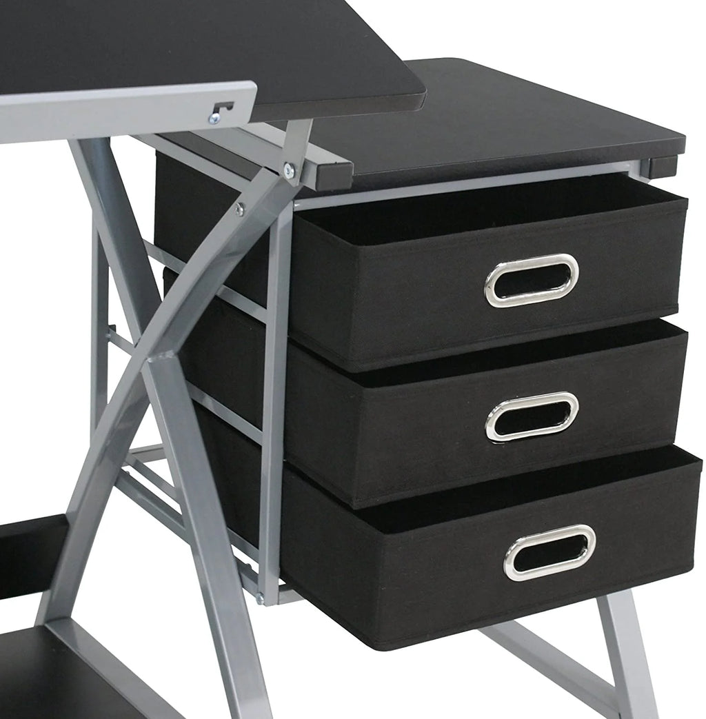 Height Adjustable Art Desk with 3 Storage Drawers S721