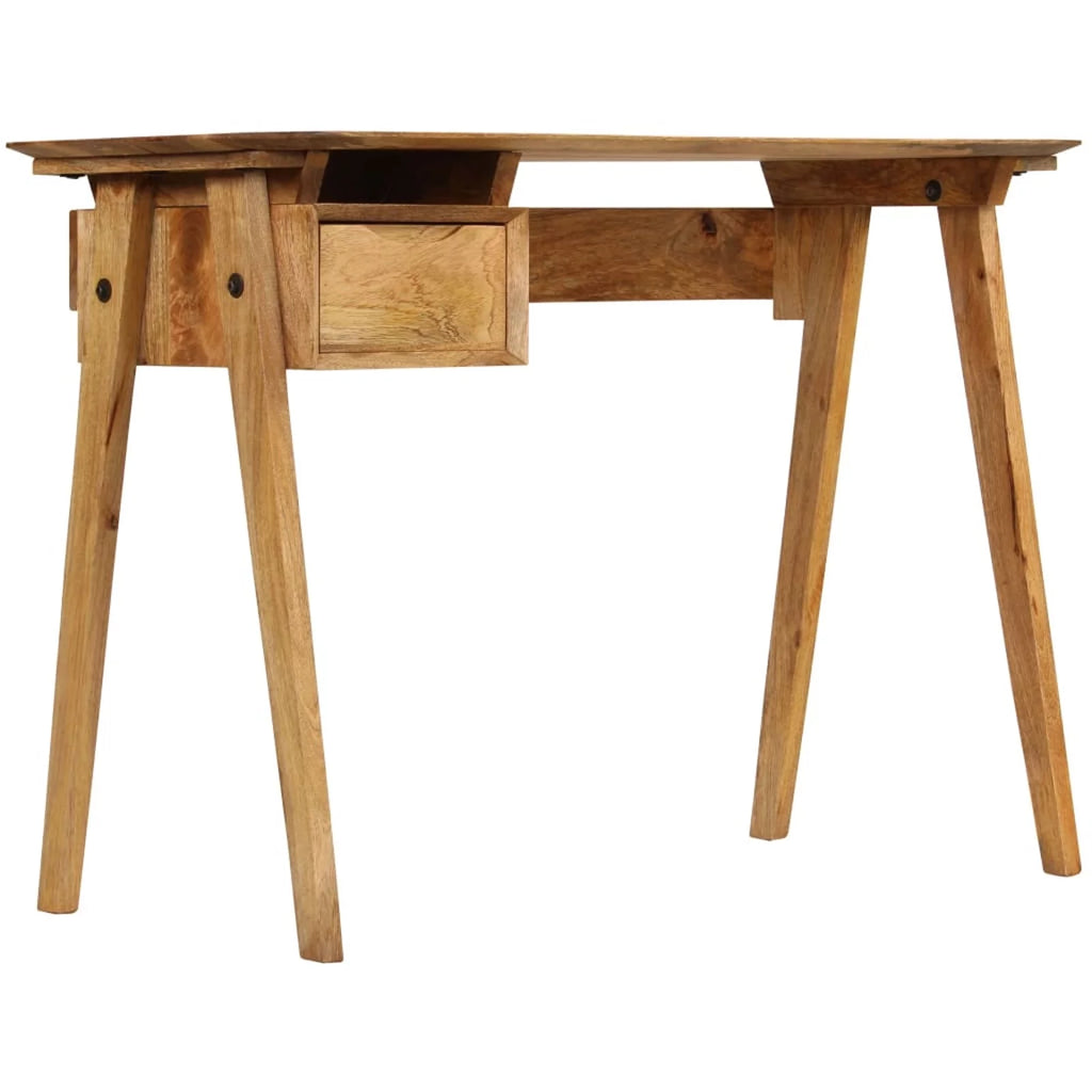 Writing Table with Storage Drawer Mango Wood Computer Desk Z267126