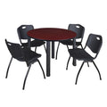 48" Round Breakroom Table and 4 Stack Chairs A285