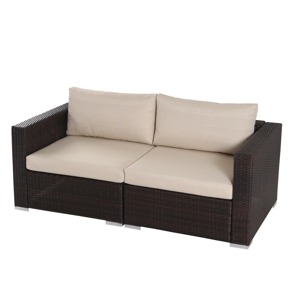 5 Piece Wicker Sectional Sofa Set with Cushions J2207