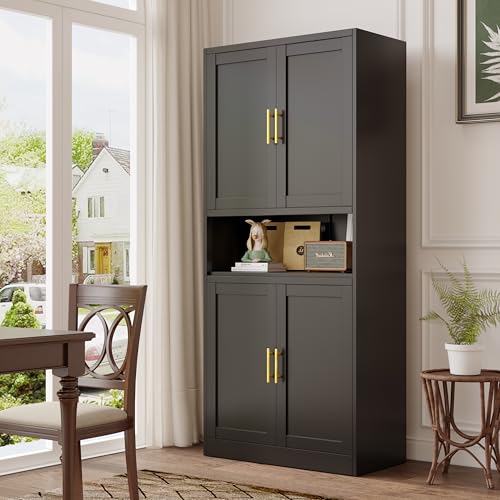 Tall Narrow Storage Cabinet 4 Adjustable Shelves Green H66773
