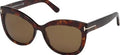 Red Havana Brown Polarized 56 mm Women's Sunglasses F559855