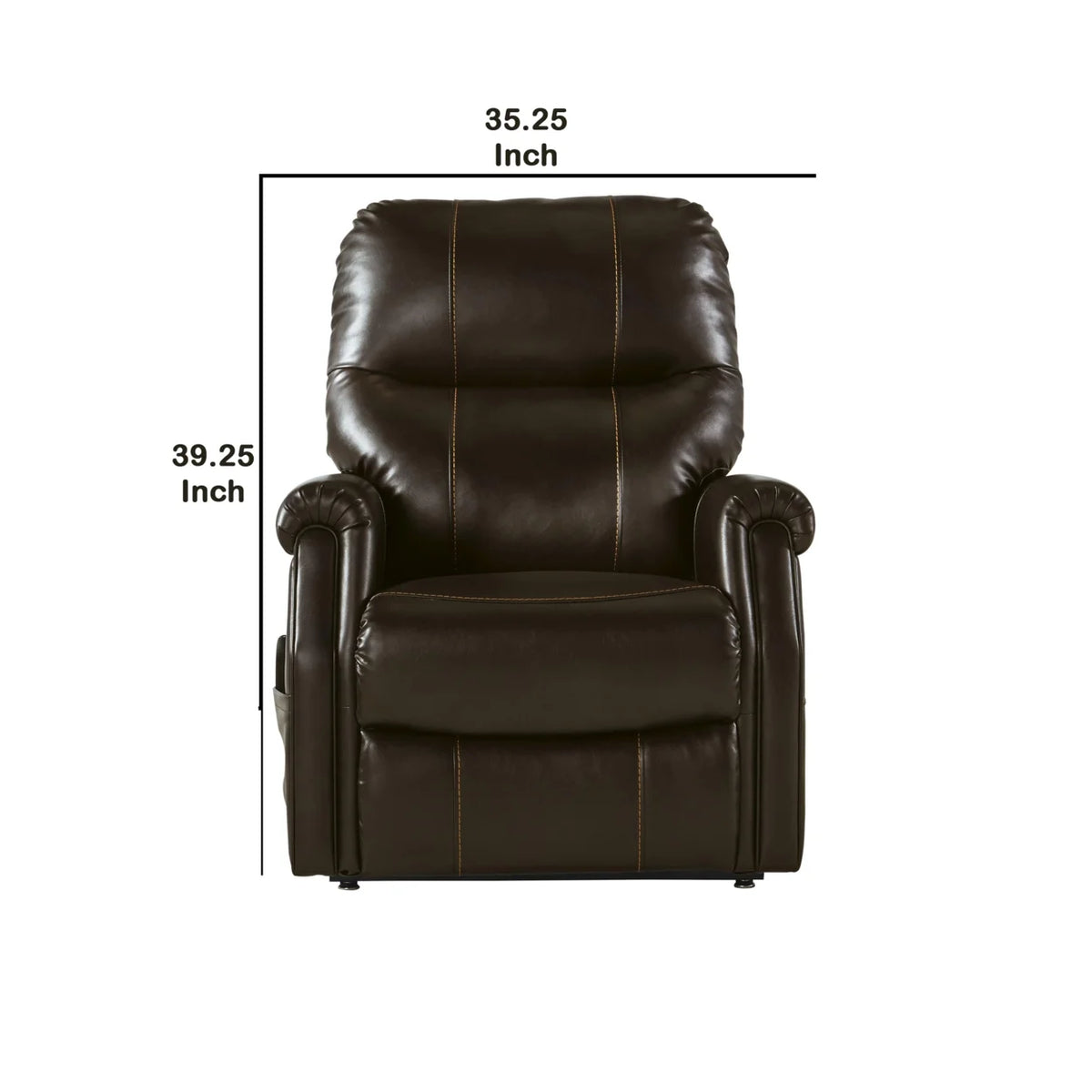 Brown Power Lift Recliner with Tufted Back L4645
