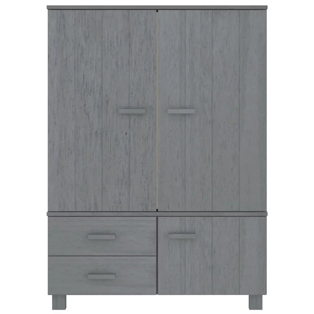 Dark Gray Solid Wood Pine Wardrobe E20439