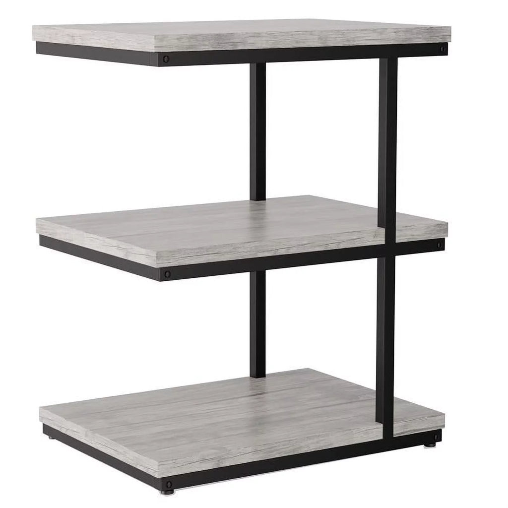 Light Gray 3-Shelf Metal Side Table Set of 2 Y864
