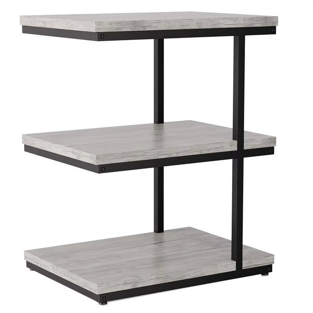 Light Gray 3-Shelf Metal Side Table Set of 2 Y864